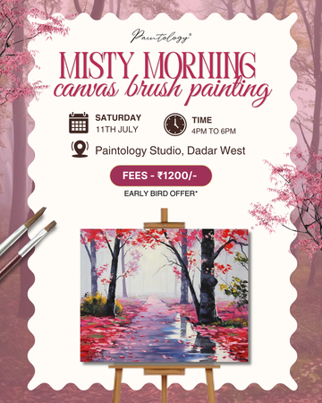 12th July - 'Misty Morning' canvas brush painting