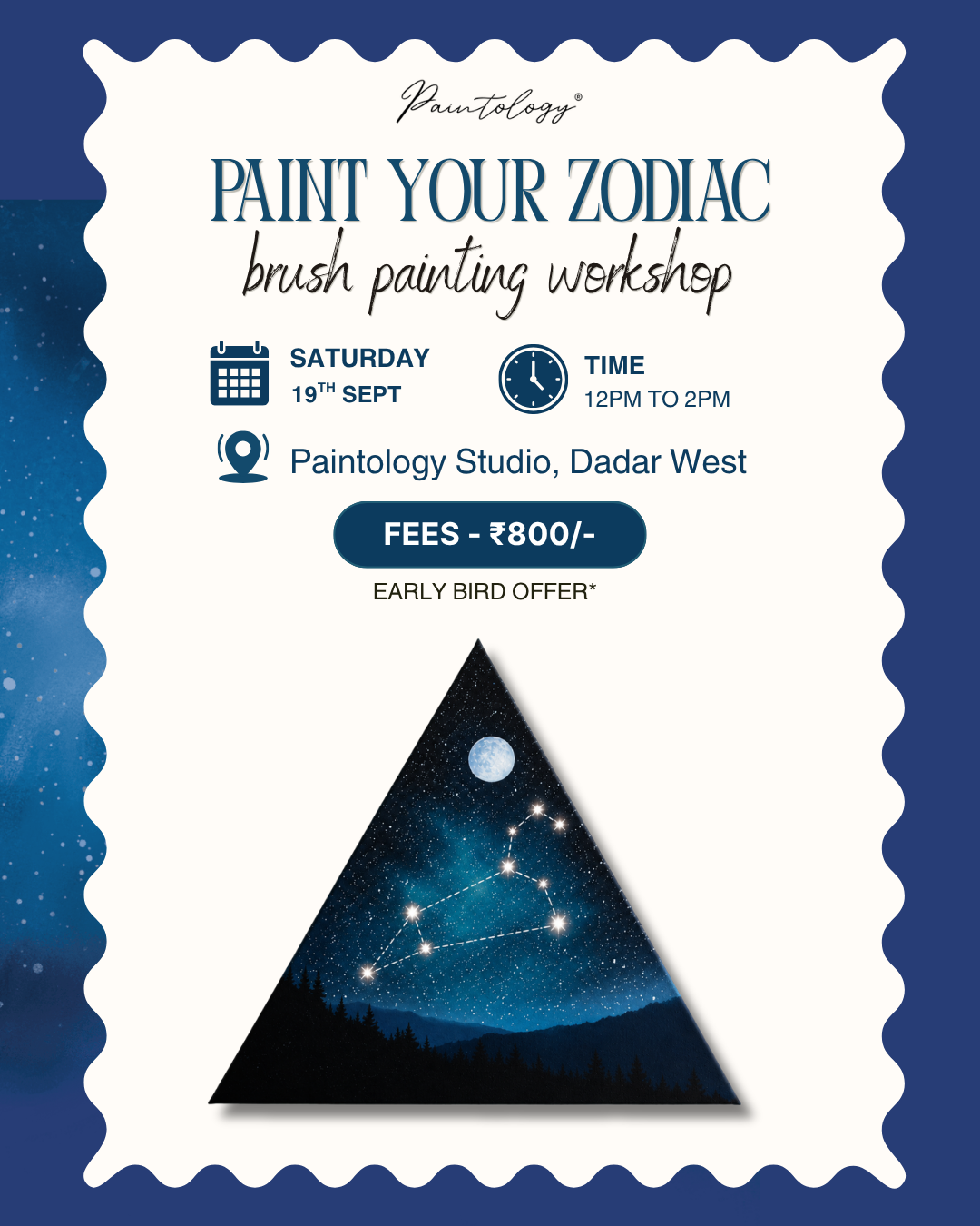 19th sept - Paint your Zodiac. Canvas brush painting