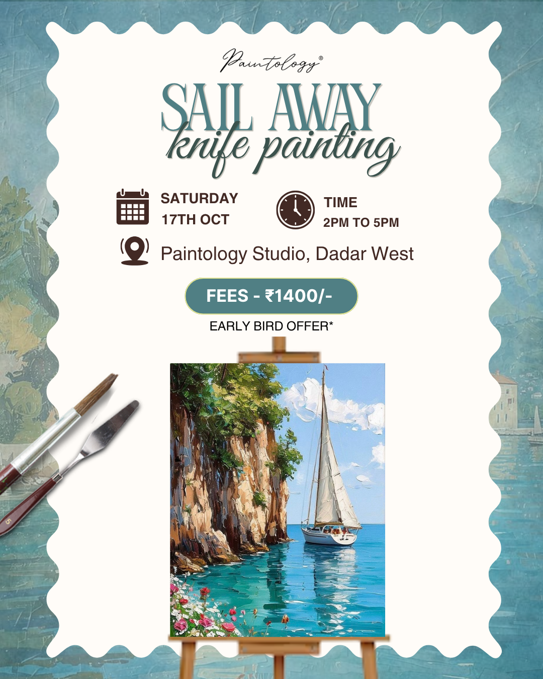17th Oct - 'Sail Away' Knife painting