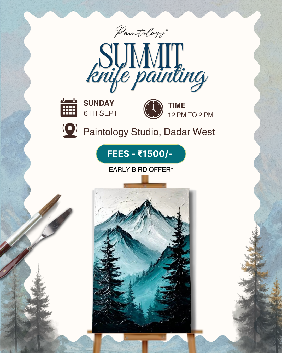 6th sept ‘Summit’ knife painting
