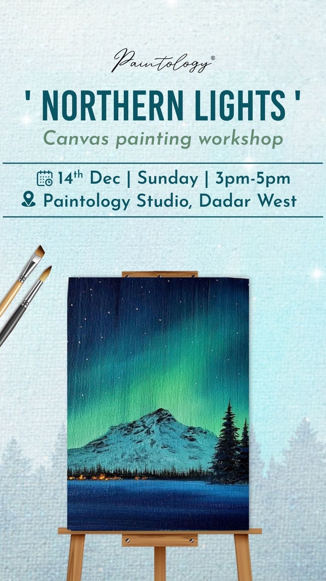 14th Dec - Northern lights - canvas brush painting