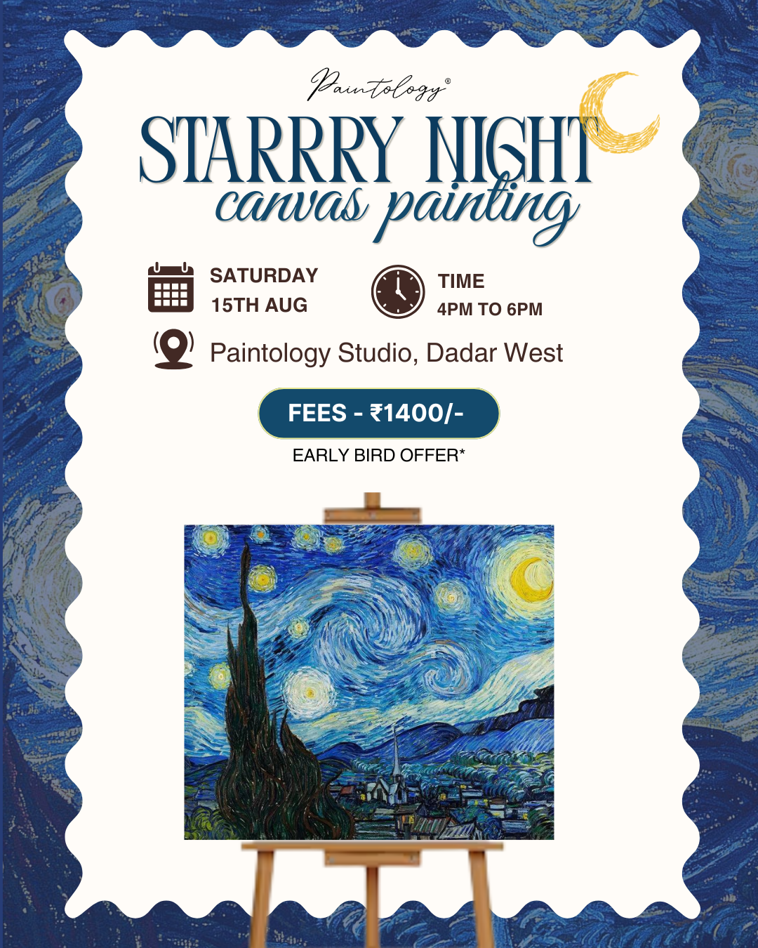 15th Aug - ‘Starry Night’ Canvas Painting Workshop