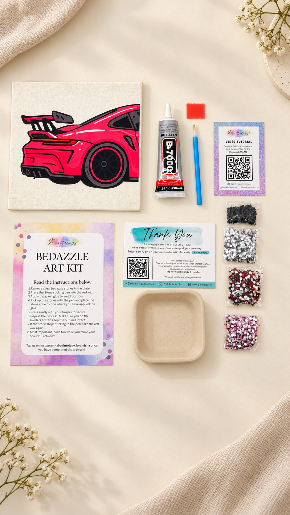 ‘Pink Wonder Car’ DIY Bedazzle kit.