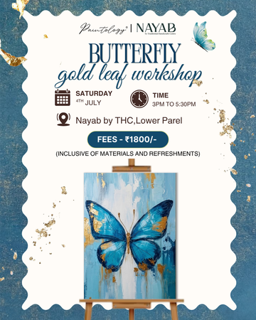 4th July - Butterfly Gold leaf canvas painting.