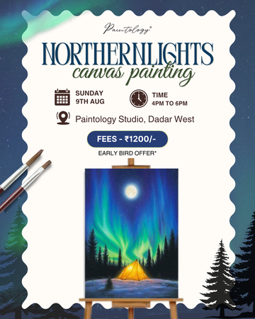 9th Aug - Northern lights - Canvas Brush painting