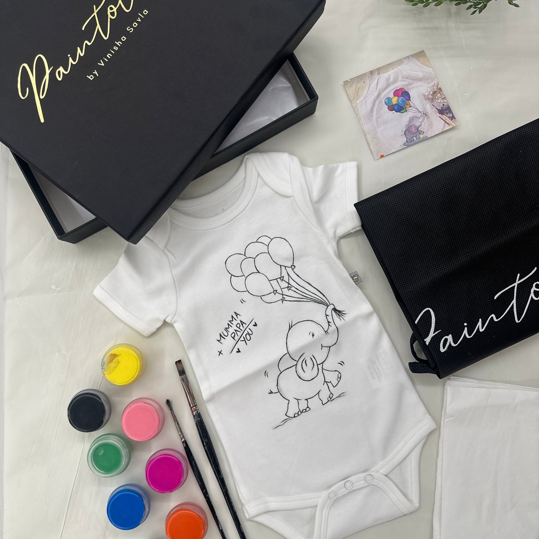 DIY Romper Painting Kit - 'Baby Elephant'