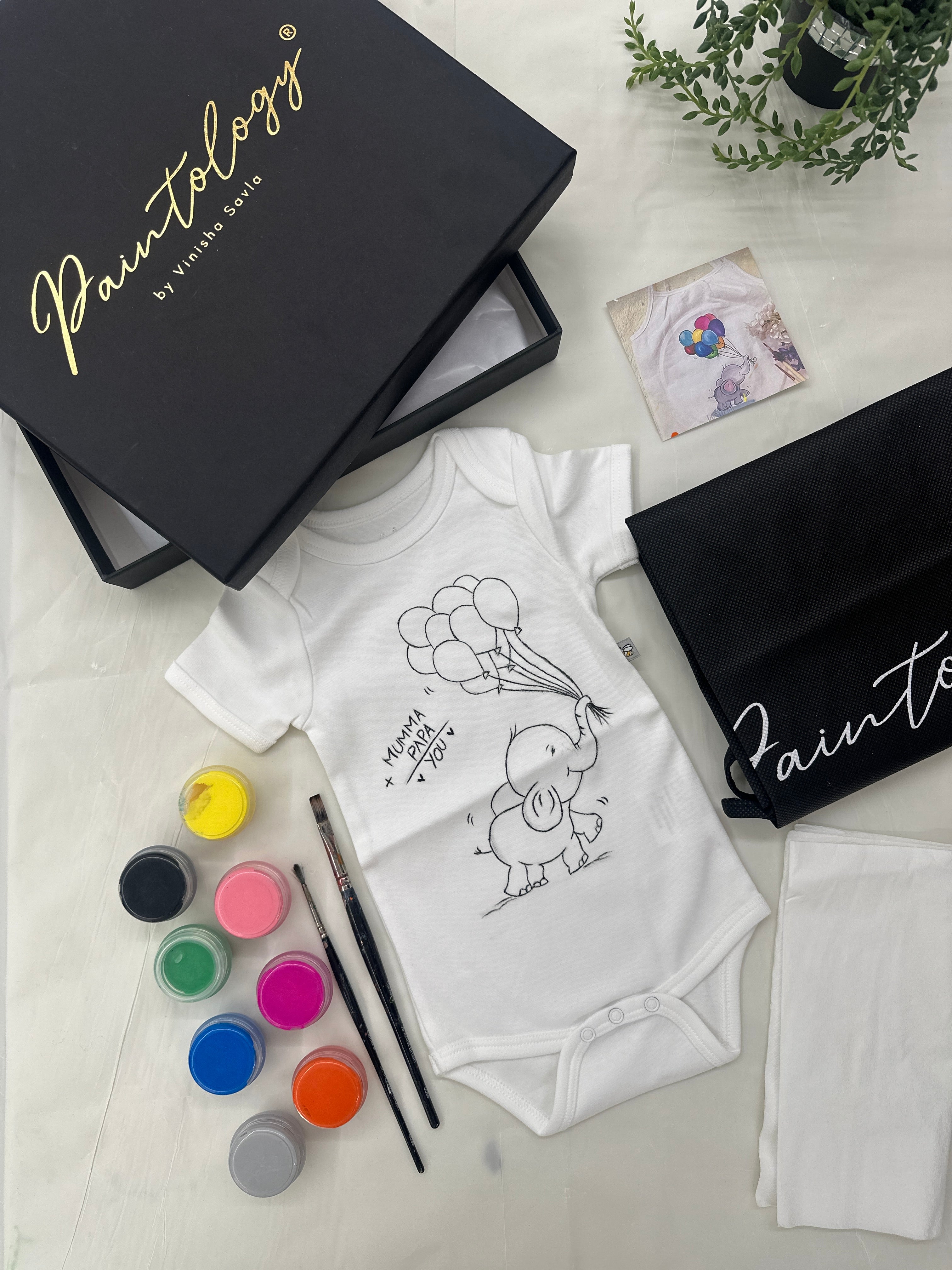 DIY Romper Painting Kit - 'Baby Elephant'