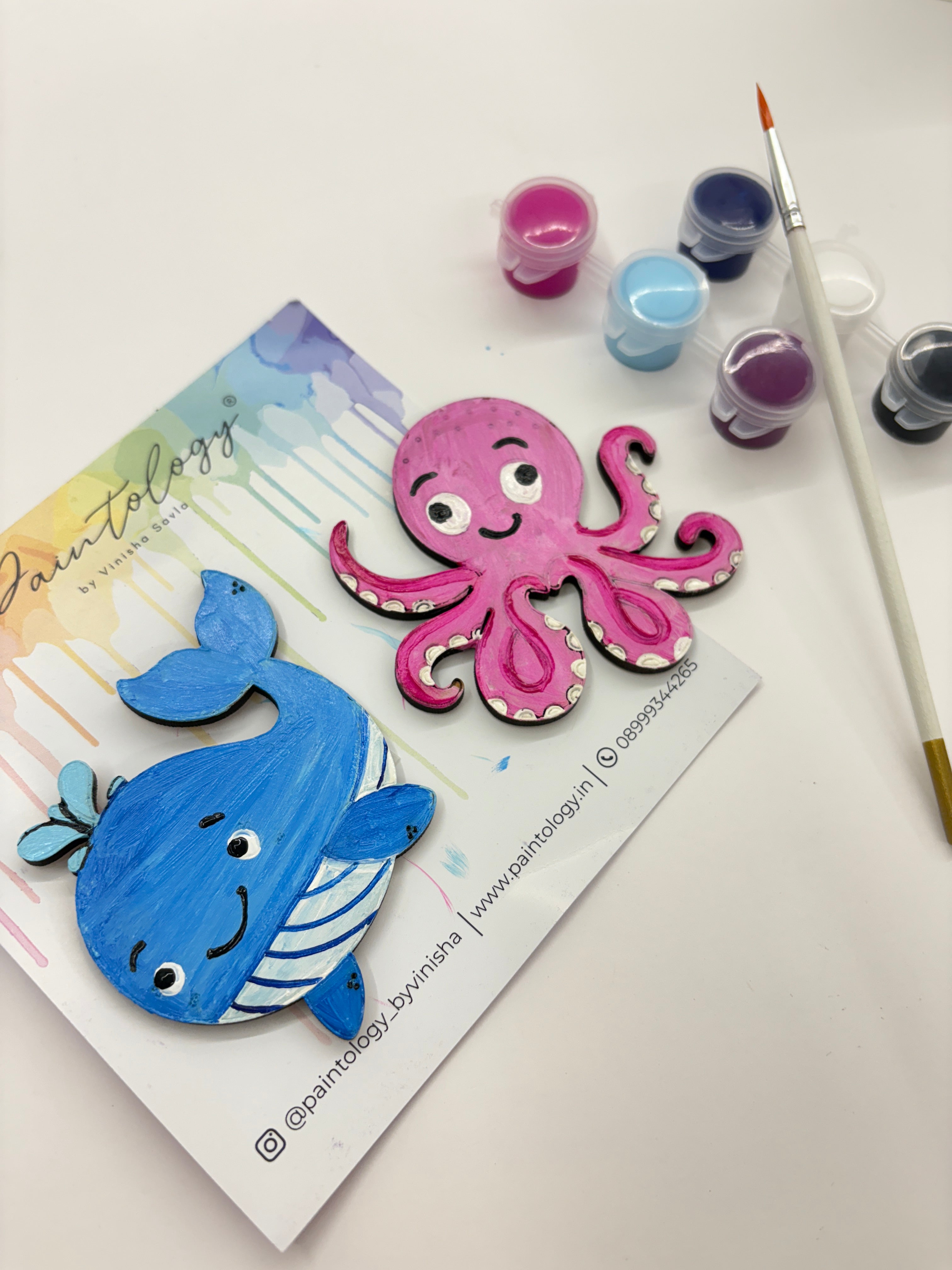 'Octopus & Whale' Fridge Magnet Kit