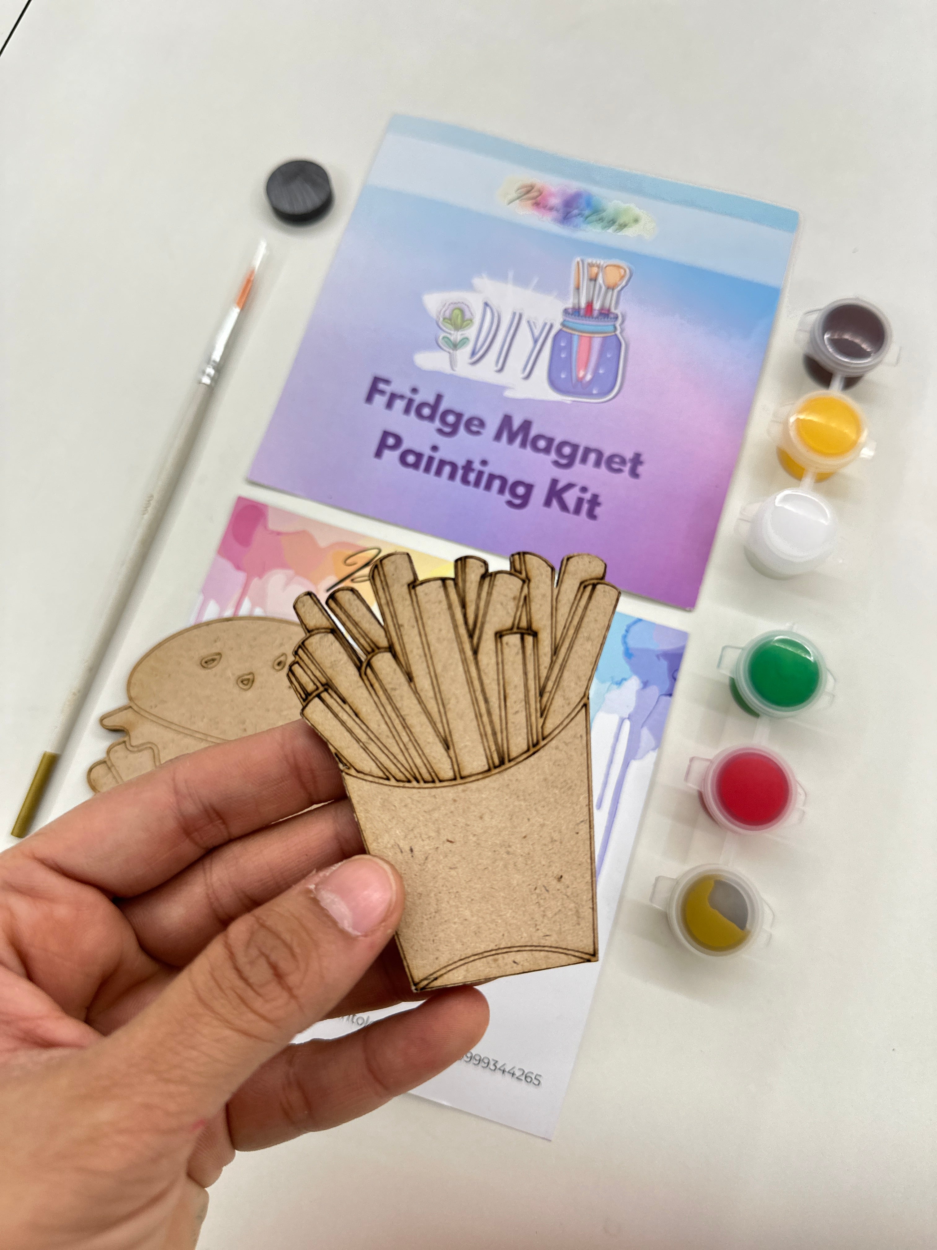 'Burger & Fries' Fridge Magnet Kit