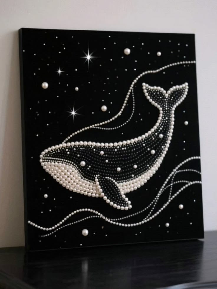 11th Oct - 'Pearl Art' Black canvas.