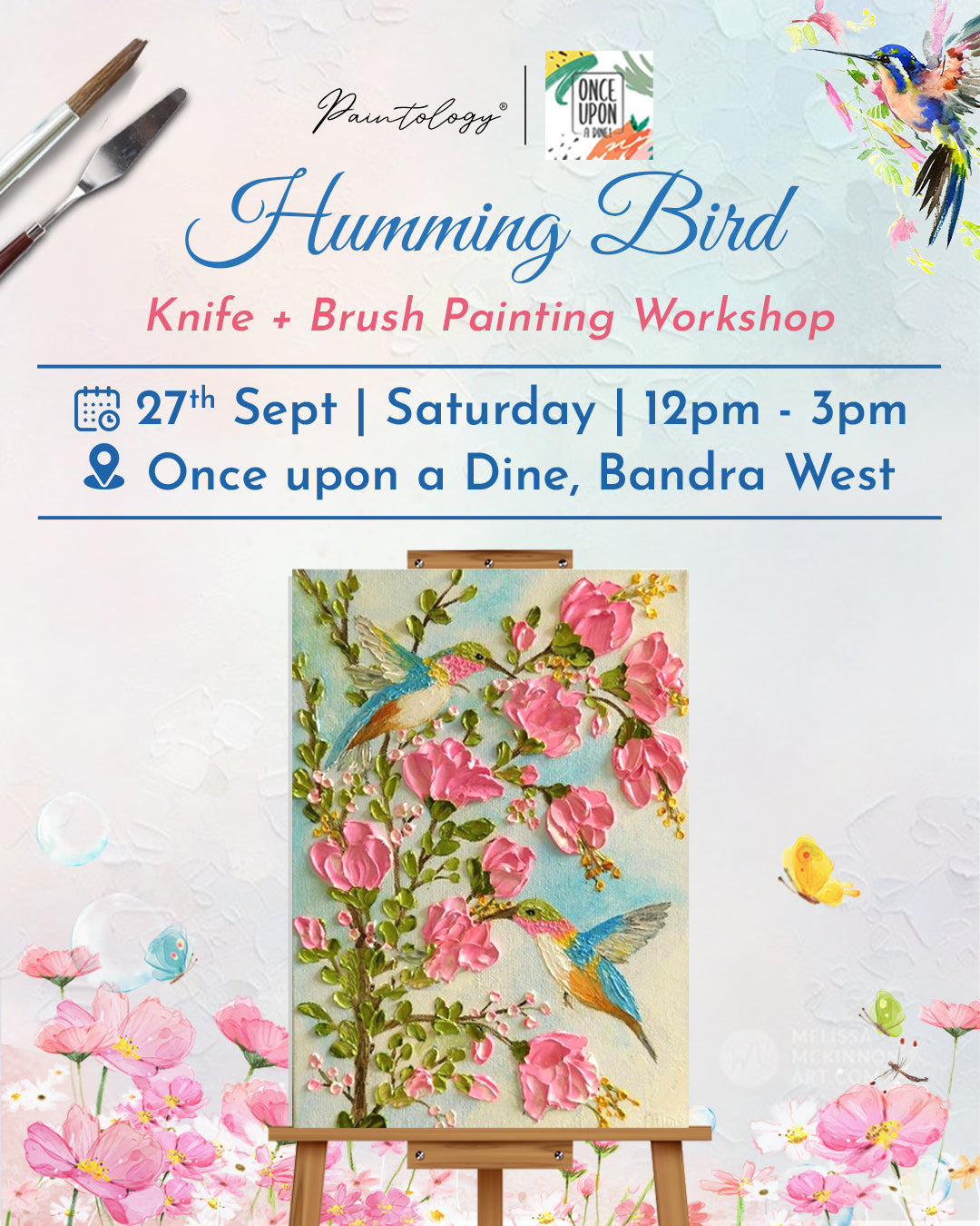 27th Sept - 'Humming Bird' Knife + Brush painting Workshop