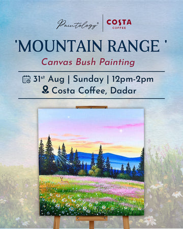 31st Aug - 'Mountain Range' Canvas Brush Painting