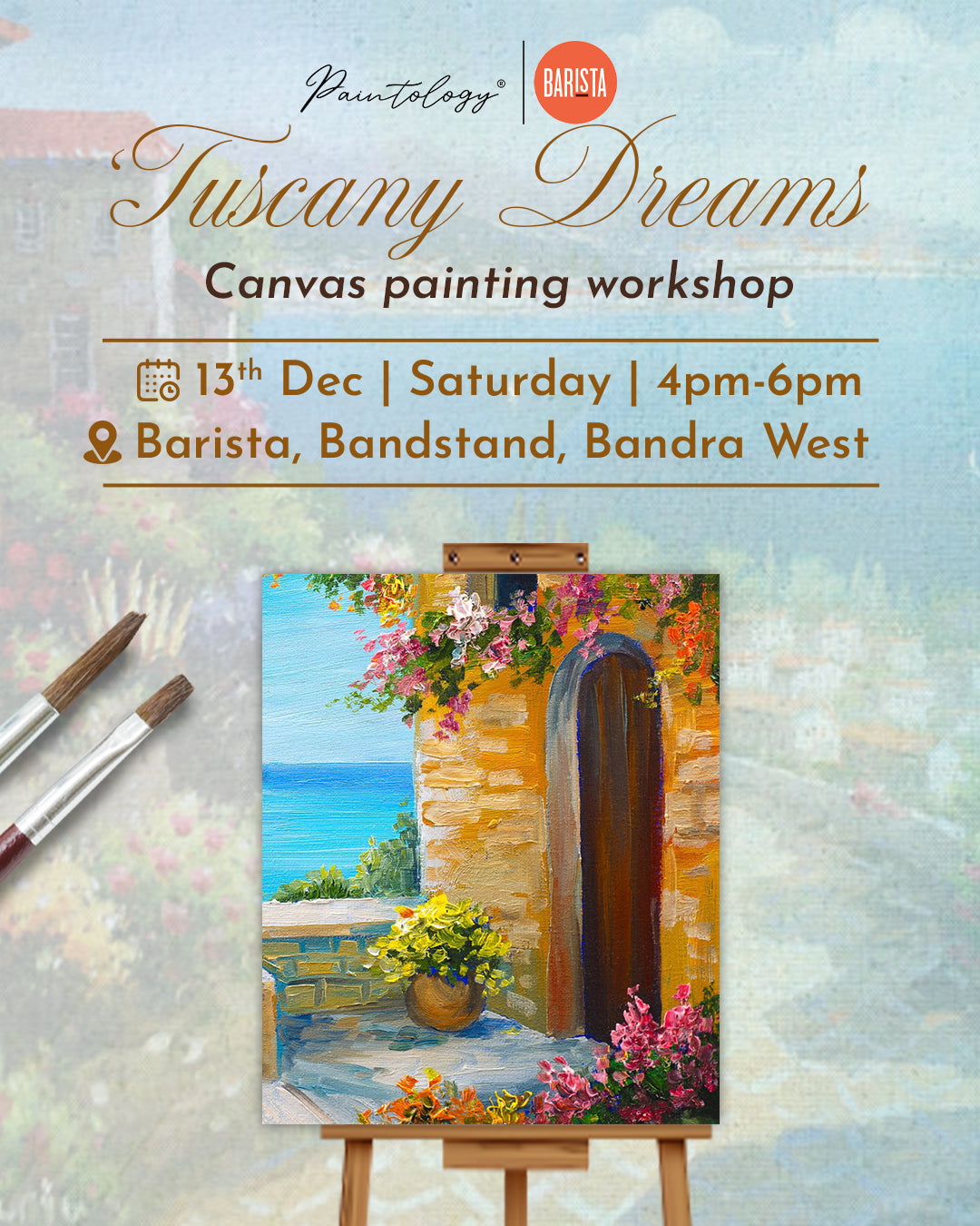 13th Dec - Tuscany Dreams - canvas brush painting