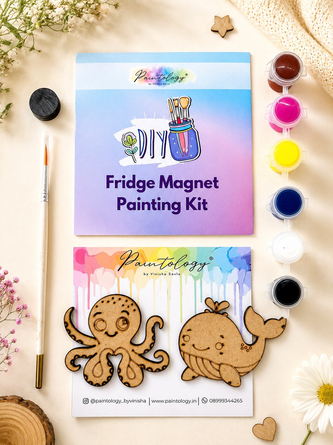 'Octopus & Whale' Fridge Magnet Kit