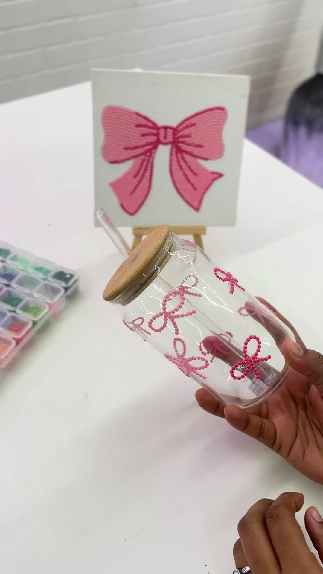 ‘Pretty Bows’ Glass Jar Bedazzle DIY Kit