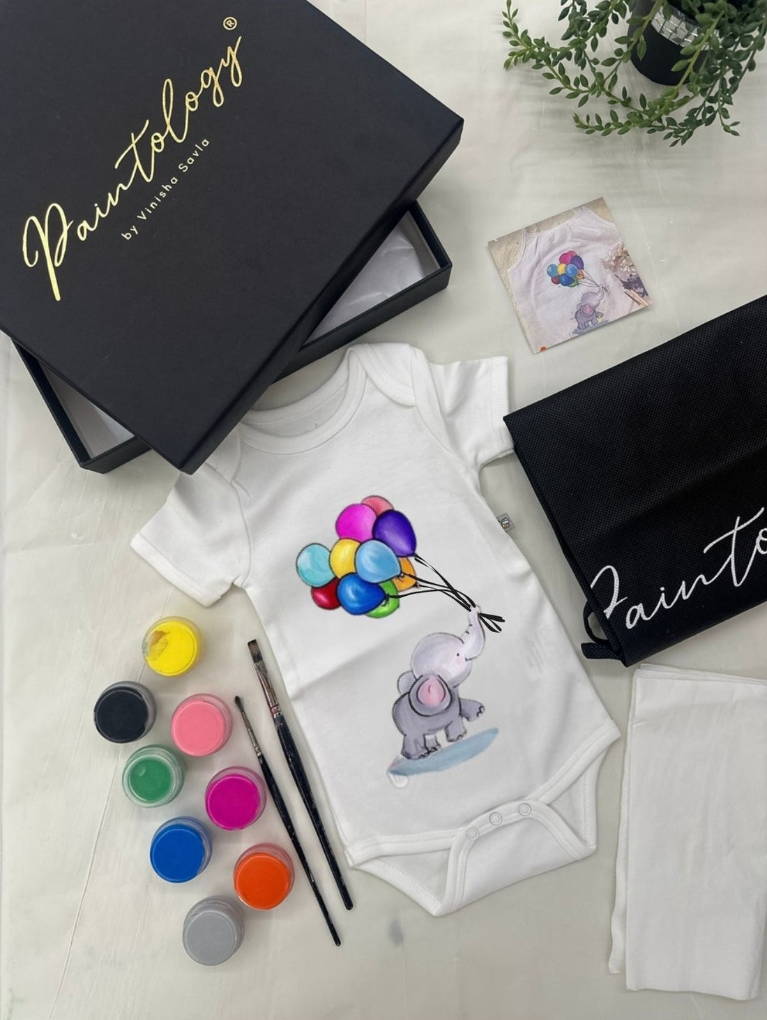 DIY Romper Painting Kit - 'Baby Elephant'