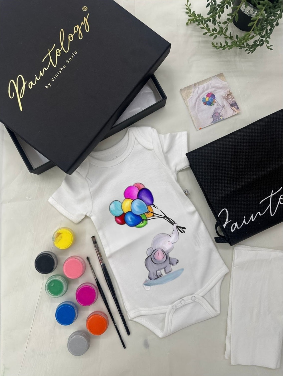 DIY Romper Painting Kit - 'Baby Elephant'