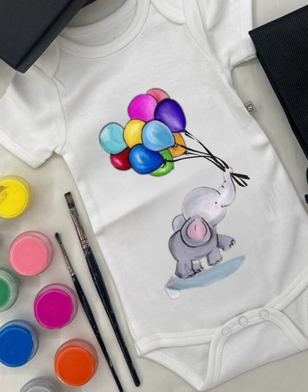 DIY Romper Painting Kit - 'Baby Elephant'