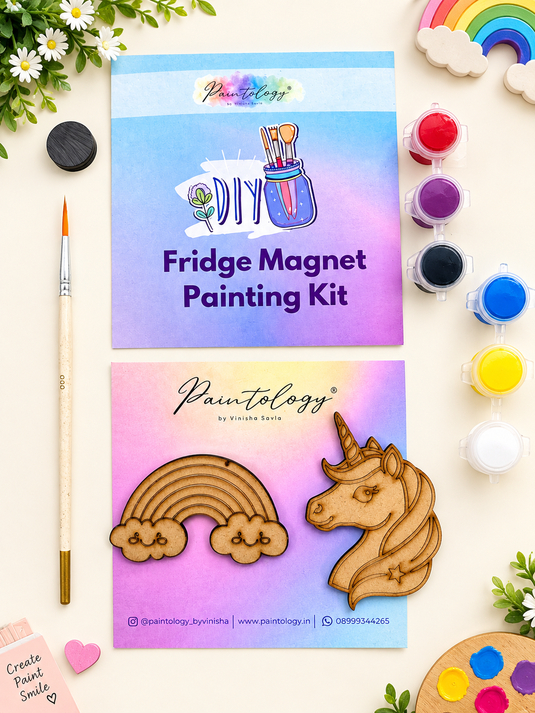 'Rainbow & Unicorn' Fridge Magnet Kit