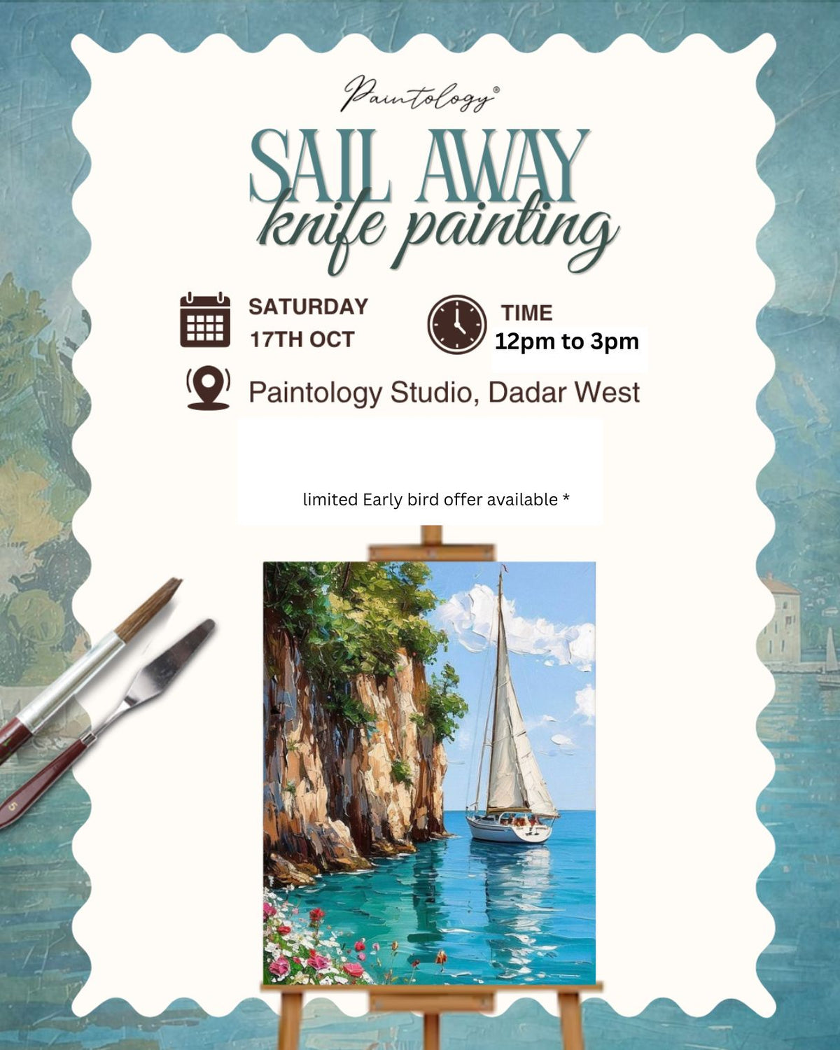 17th Oct - 'Sail Away' Knife painting